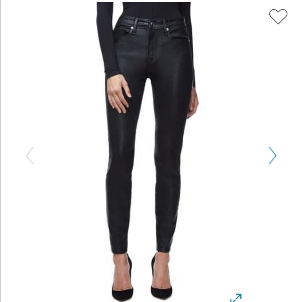 Good American Coated Black Jeans
